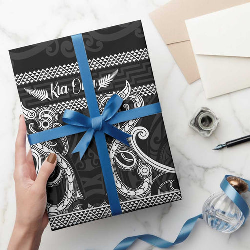 Kia Ora New Zealand Wrapping Paper Maori Language Week Pango Taniko Motif - Aussie Hoodie