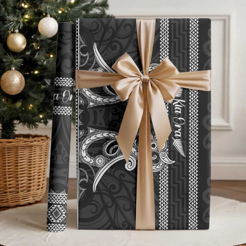 Kia Ora New Zealand Wrapping Paper Maori Language Week Pango Taniko Motif - Aussie Hoodie