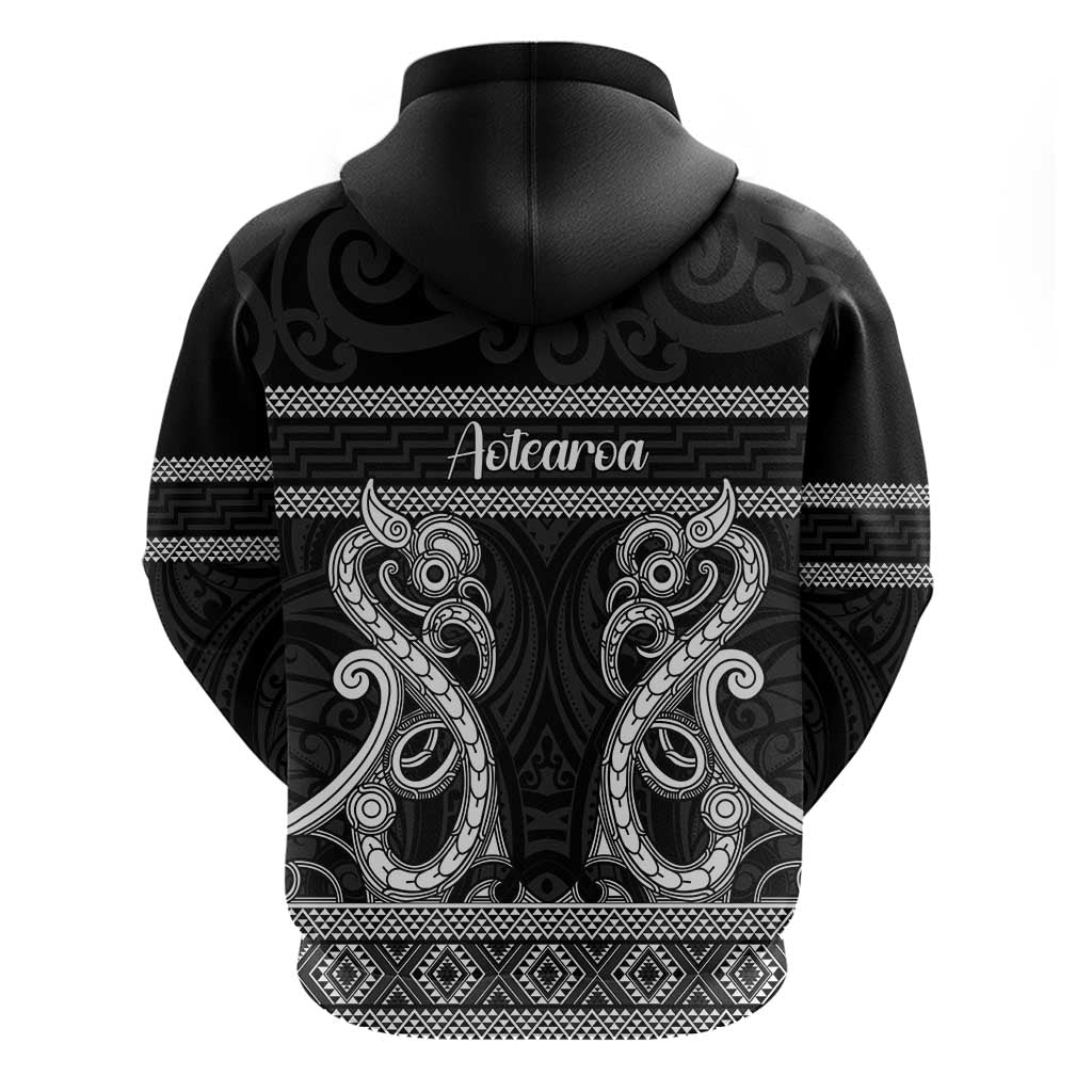 Kia Ora New Zealand Zip Hoodie Maori Language Week Pango Taniko Motif - Aussie Hoodie