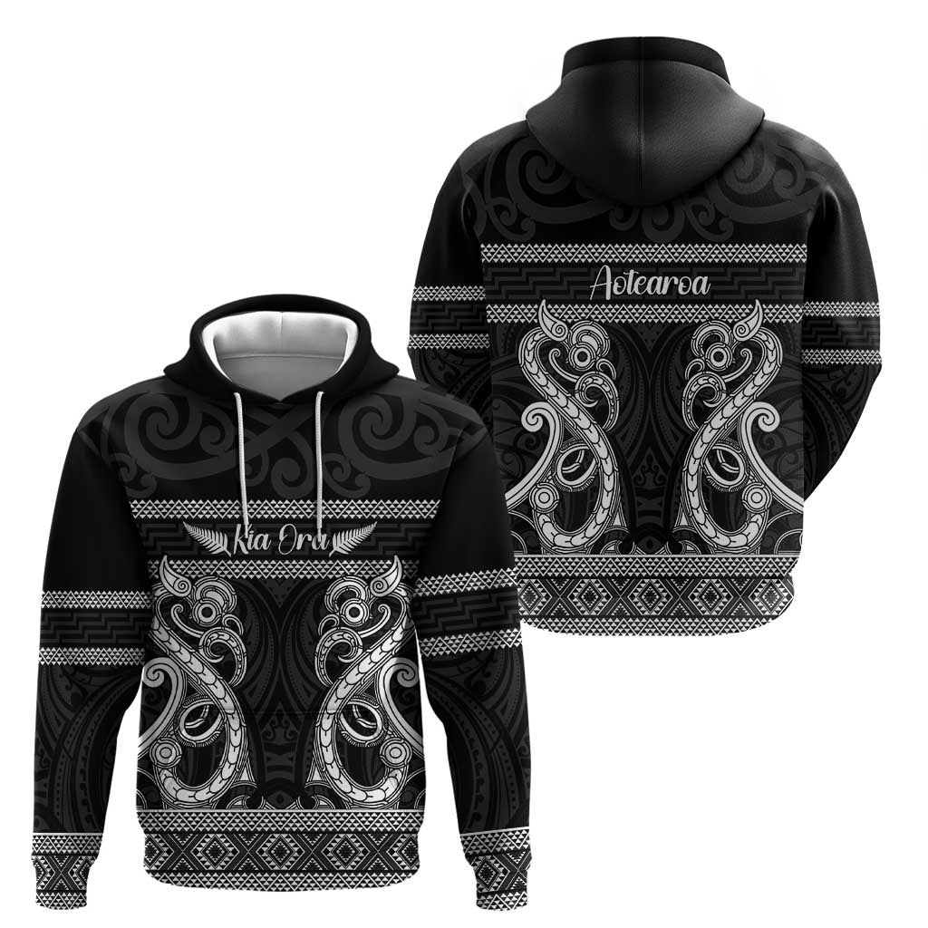Kia Ora New Zealand Zip Hoodie Maori Language Week Pango Taniko Motif - Aussie Hoodie