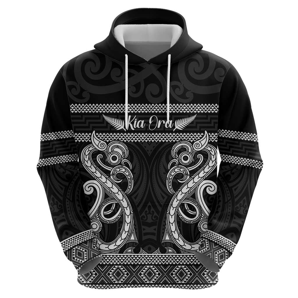 Kia Ora New Zealand Zip Hoodie Maori Language Week Pango Taniko Motif - Aussie Hoodie