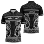 Kia Ora New Zealand Zipper Polo Shirt Maori Language Week Pango Taniko Motif - Aussie Hoodie