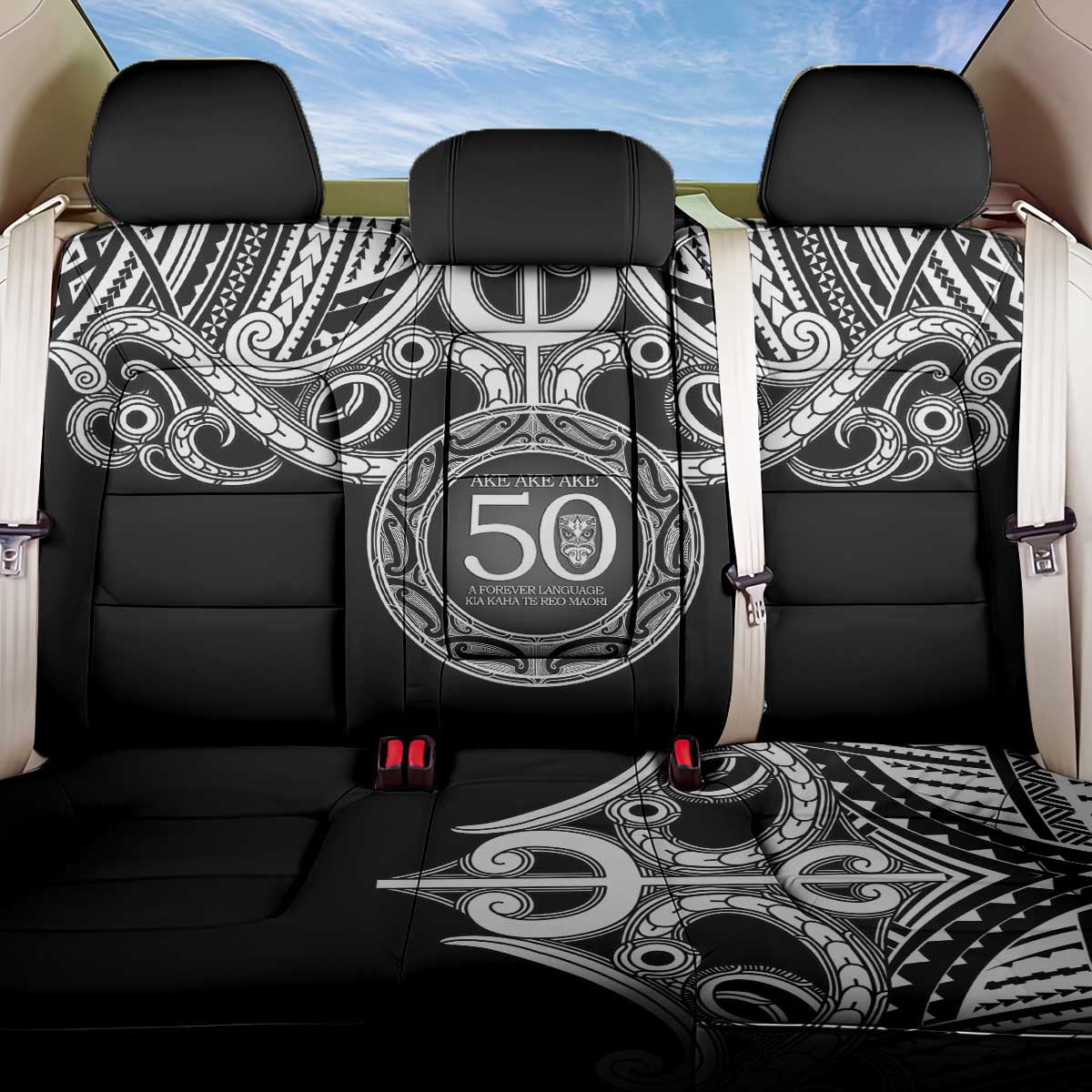 Kia Kaha Te Reo Maori New Zealand Back Car Seat Cover 50th Anniversary Ake Ake Ake - Aussie Hoodie
