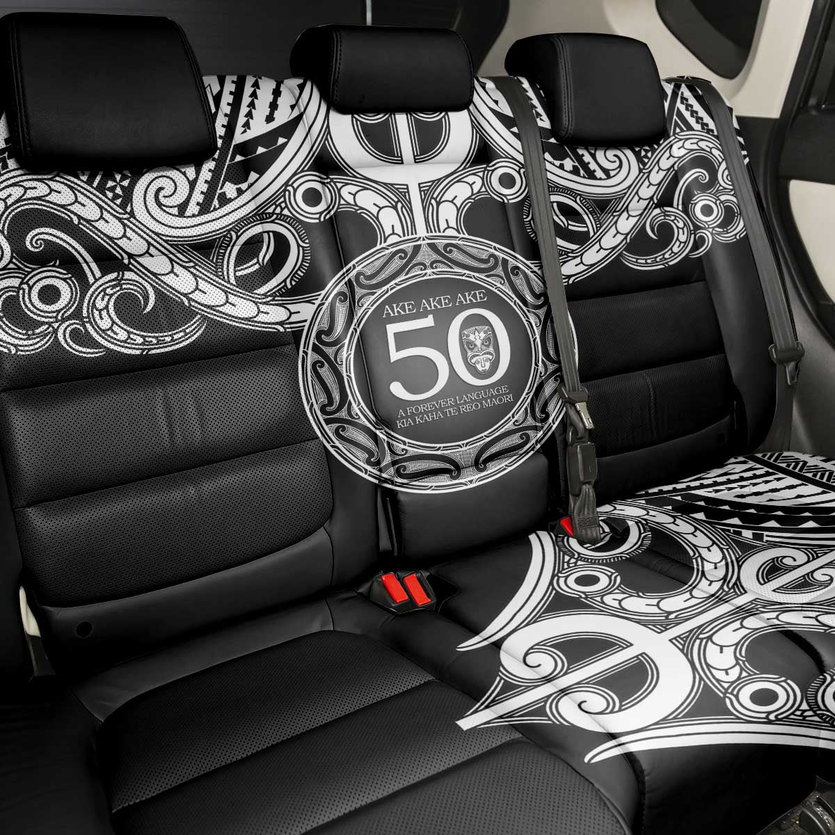 Kia Kaha Te Reo Maori New Zealand Back Car Seat Cover 50th Anniversary Ake Ake Ake - Aussie Hoodie