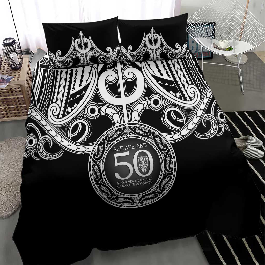 Kia Kaha Te Reo Maori New Zealand Bedding Set 50th Anniversary Ake Ake Ake - Aussie Hoodie