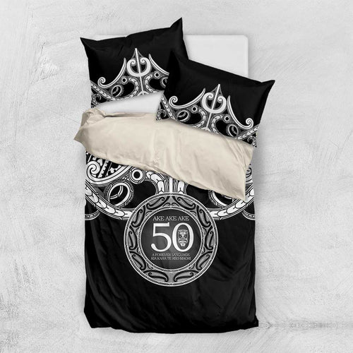 Kia Kaha Te Reo Maori New Zealand Bedding Set 50th Anniversary Ake Ake Ake - Aussie Hoodie