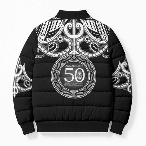 Kia Kaha Te Reo Maori New Zealand Bomber Puffer Jacket 50th Anniversary Ake Ake Ake - Aussie Hoodie