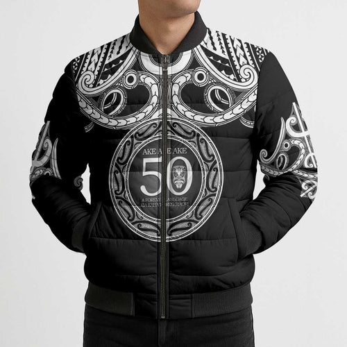 Kia Kaha Te Reo Maori New Zealand Bomber Puffer Jacket 50th Anniversary Ake Ake Ake - Aussie Hoodie