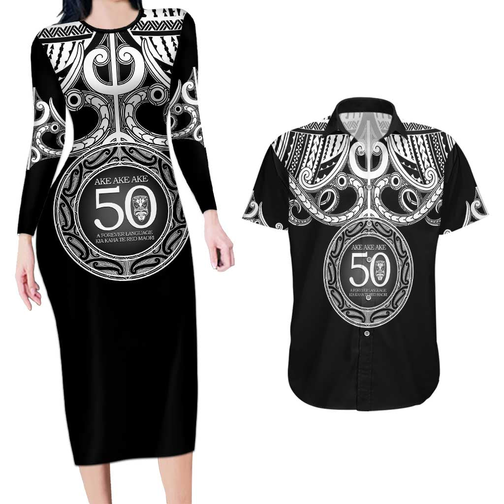 Kia Kaha Te Reo Maori New Zealand Couples Matching Long Sleeve Bodycon Dress and Hawaiian Shirt 50th Anniversary Ake Ake Ake - Aussie Hoodie