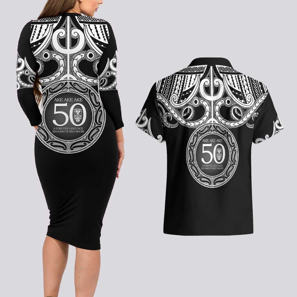 Kia Kaha Te Reo Maori New Zealand Couples Matching Long Sleeve Bodycon Dress and Hawaiian Shirt 50th Anniversary Ake Ake Ake - Aussie Hoodie