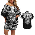 Kia Kaha Te Reo Maori New Zealand Couples Matching Off Shoulder Short Dress and Hawaiian Shirt 50th Anniversary Ake Ake Ake - Aussie Hoodie