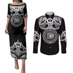 Kia Kaha Te Reo Maori New Zealand Couples Matching Puletasi and Long Sleeve Button Shirt 50th Anniversary Ake Ake Ake - Aussie Hoodie