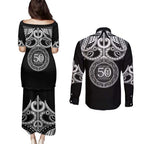 Kia Kaha Te Reo Maori New Zealand Couples Matching Puletasi and Long Sleeve Button Shirt 50th Anniversary Ake Ake Ake - Aussie Hoodie