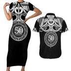 Kia Kaha Te Reo Maori New Zealand Couples Matching Short Sleeve Bodycon Dress and Hawaiian Shirt 50th Anniversary Ake Ake Ake - Aussie Hoodie