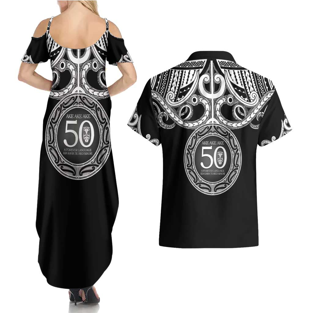 Kia Kaha Te Reo Maori New Zealand Couples Matching Summer Maxi Dress and Hawaiian Shirt 50th Anniversary Ake Ake Ake - Aussie Hoodie
