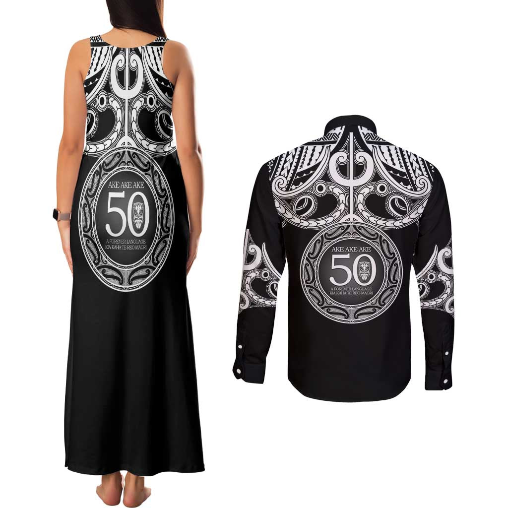 Kia Kaha Te Reo Maori New Zealand Couples Matching Tank Maxi Dress and Long Sleeve Button Shirt 50th Anniversary Ake Ake Ake - Aussie Hoodie