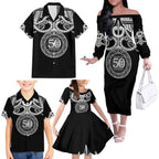 Kia Kaha Te Reo Maori New Zealand Family Matching Off The Shoulder Long Sleeve Dress and Hawaiian Shirt 50th Anniversary Ake Ake Ake - Aussie Hoodie