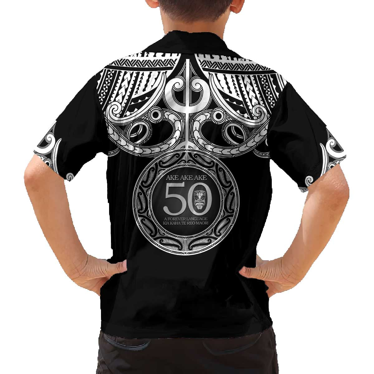 Kia Kaha Te Reo Maori New Zealand Family Matching Off The Shoulder Long Sleeve Dress and Hawaiian Shirt 50th Anniversary Ake Ake Ake - Aussie Hoodie