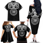 Kia Kaha Te Reo Maori New Zealand Family Matching Off The Shoulder Long Sleeve Dress and Hawaiian Shirt 50th Anniversary Ake Ake Ake - Aussie Hoodie