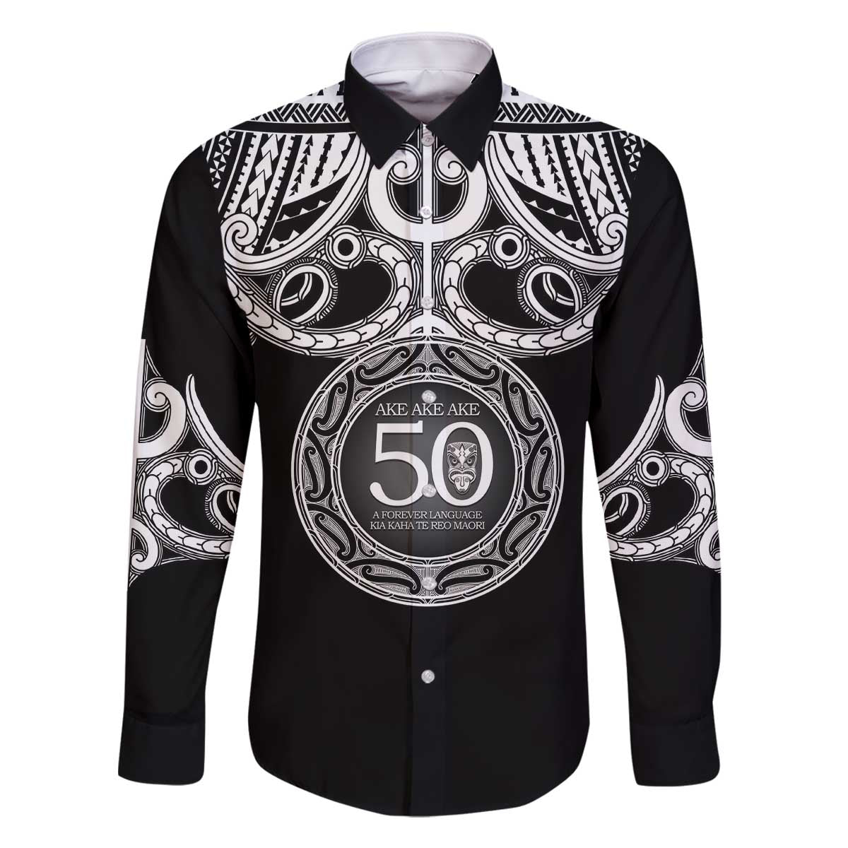 Kia Kaha Te Reo Maori New Zealand Family Matching Off The Shoulder Long Sleeve Dress and Hawaiian Shirt 50th Anniversary Ake Ake Ake - Aussie Hoodie