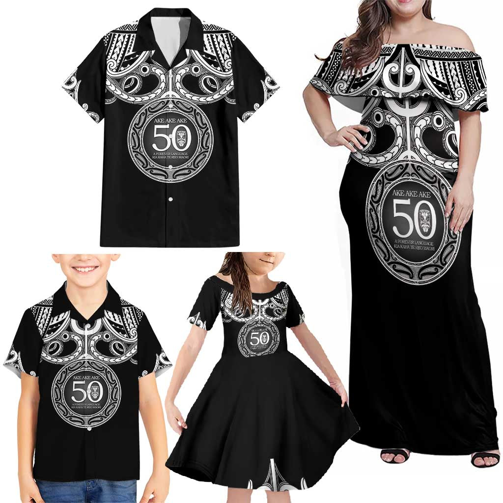 Kia Kaha Te Reo Maori New Zealand Family Matching Off Shoulder Maxi Dress and Hawaiian Shirt 50th Anniversary Ake Ake Ake - Aussie Hoodie