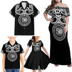 Kia Kaha Te Reo Maori New Zealand Family Matching Off Shoulder Maxi Dress and Hawaiian Shirt 50th Anniversary Ake Ake Ake - Aussie Hoodie