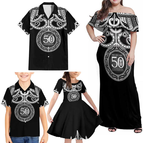 Kia Kaha Te Reo Maori New Zealand Family Matching Off Shoulder Maxi Dress and Hawaiian Shirt 50th Anniversary Ake Ake Ake - Aussie Hoodie