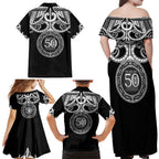 Kia Kaha Te Reo Maori New Zealand Family Matching Off Shoulder Maxi Dress and Hawaiian Shirt 50th Anniversary Ake Ake Ake - Aussie Hoodie