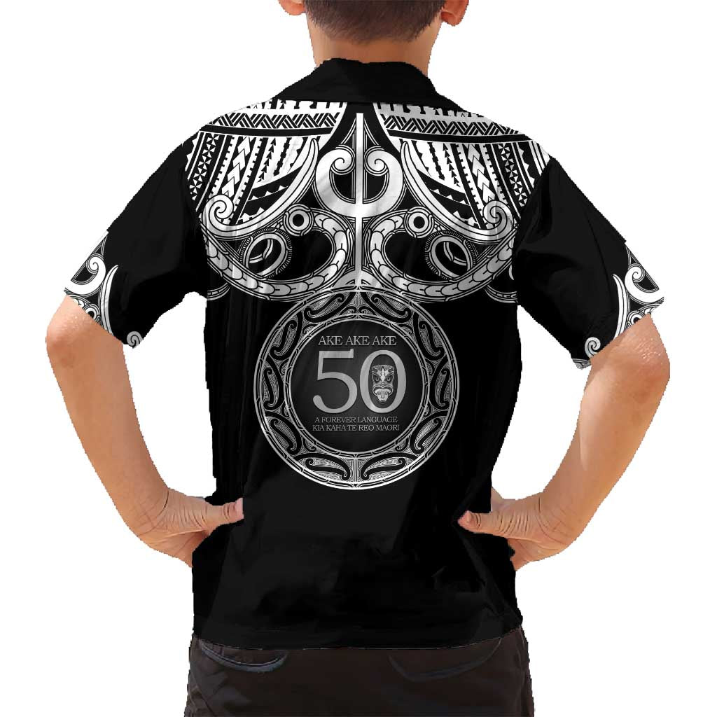 Kia Kaha Te Reo Maori New Zealand Family Matching Off Shoulder Short Dress and Hawaiian Shirt 50th Anniversary Ake Ake Ake - Aussie Hoodie