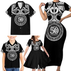Kia Kaha Te Reo Maori New Zealand Family Matching Short Sleeve Bodycon Dress and Hawaiian Shirt 50th Anniversary Ake Ake Ake - Aussie Hoodie