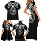 Kia Kaha Te Reo Maori New Zealand Family Matching Short Sleeve Bodycon Dress and Hawaiian Shirt 50th Anniversary Ake Ake Ake - Aussie Hoodie