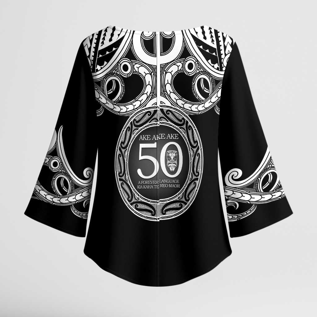 Kia Kaha Te Reo Maori New Zealand Kimono Sleeve Blouse 50th Anniversary Ake Ake Ake - Aussie Hoodie
