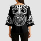 Kia Kaha Te Reo Maori New Zealand Kimono Sleeve Blouse 50th Anniversary Ake Ake Ake - Aussie Hoodie