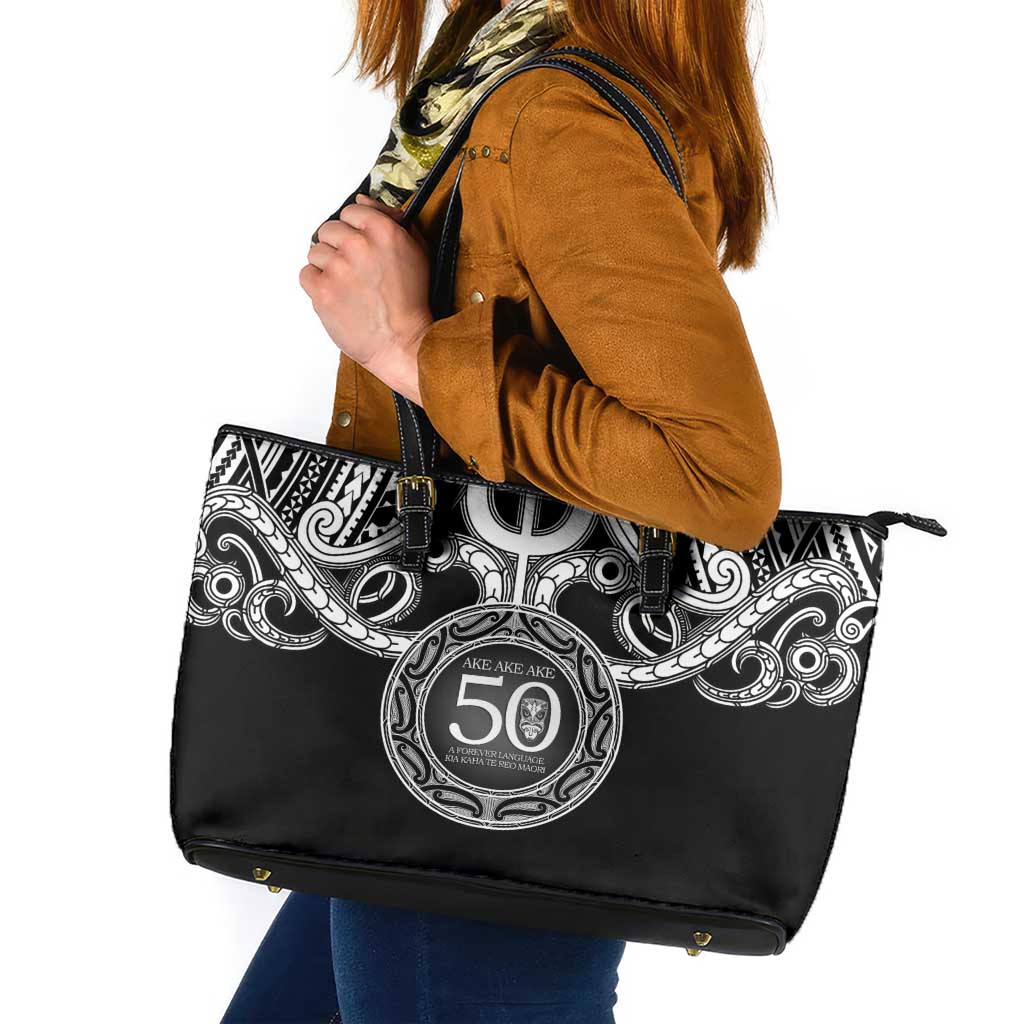 Kia Kaha Te Reo Maori New Zealand Leather Tote Bag 50th Anniversary Ake Ake Ake - Aussie Hoodie