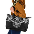 Kia Kaha Te Reo Maori New Zealand Leather Tote Bag 50th Anniversary Ake Ake Ake - Aussie Hoodie