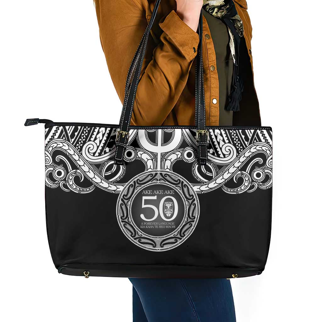 Kia Kaha Te Reo Maori New Zealand Leather Tote Bag 50th Anniversary Ake Ake Ake - Aussie Hoodie