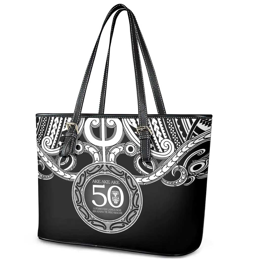 Kia Kaha Te Reo Maori New Zealand Leather Tote Bag 50th Anniversary Ake Ake Ake - Aussie Hoodie