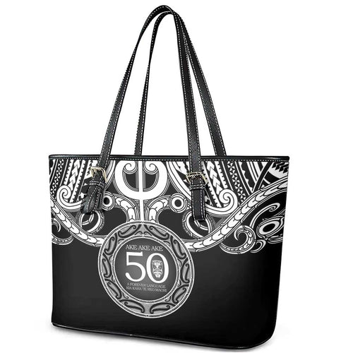 Kia Kaha Te Reo Maori New Zealand Leather Tote Bag 50th Anniversary Ake Ake Ake - Aussie Hoodie