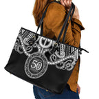 Kia Kaha Te Reo Maori New Zealand Leather Tote Bag 50th Anniversary Ake Ake Ake - Aussie Hoodie