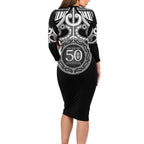 Kia Kaha Te Reo Maori New Zealand Long Sleeve Bodycon Dress 50th Anniversary Ake Ake Ake - Aussie Hoodie