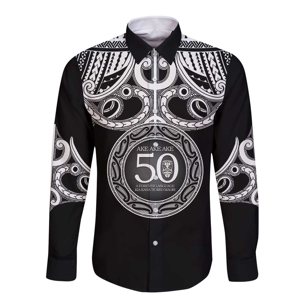 Kia Kaha Te Reo Maori New Zealand Long Sleeve Button Shirt 50th Anniversary Ake Ake Ake - Aussie Hoodie