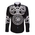 Kia Kaha Te Reo Maori New Zealand Long Sleeve Button Shirt 50th Anniversary Ake Ake Ake - Aussie Hoodie