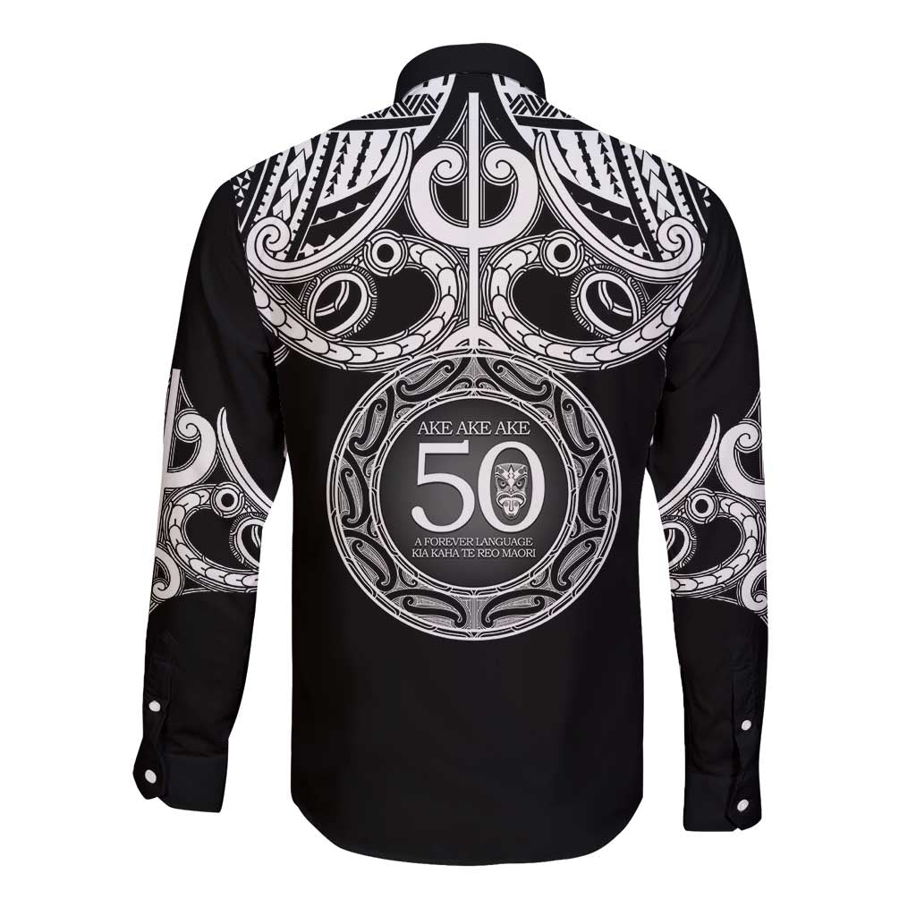 Kia Kaha Te Reo Maori New Zealand Long Sleeve Button Shirt 50th Anniversary Ake Ake Ake - Aussie Hoodie