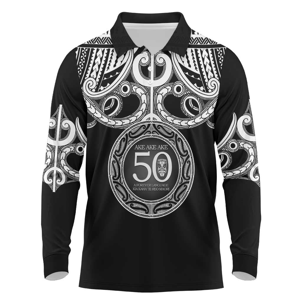 Kia Kaha Te Reo Maori New Zealand Long Sleeve Polo Shirt 50th Anniversary Ake Ake Ake - Aussie Hoodie