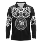 Kia Kaha Te Reo Maori New Zealand Long Sleeve Polo Shirt 50th Anniversary Ake Ake Ake - Aussie Hoodie