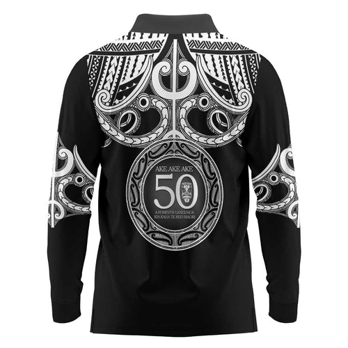 Kia Kaha Te Reo Maori New Zealand Long Sleeve Polo Shirt 50th Anniversary Ake Ake Ake - Aussie Hoodie