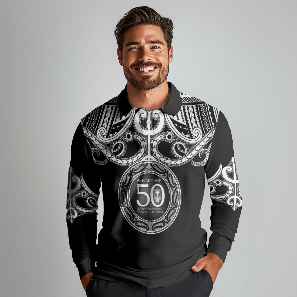 Kia Kaha Te Reo Maori New Zealand Long Sleeve Polo Shirt 50th Anniversary Ake Ake Ake - Aussie Hoodie