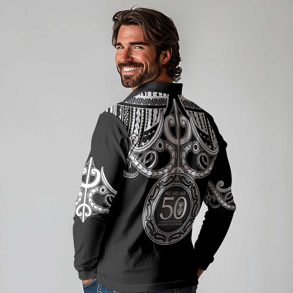 Kia Kaha Te Reo Maori New Zealand Long Sleeve Polo Shirt 50th Anniversary Ake Ake Ake - Aussie Hoodie