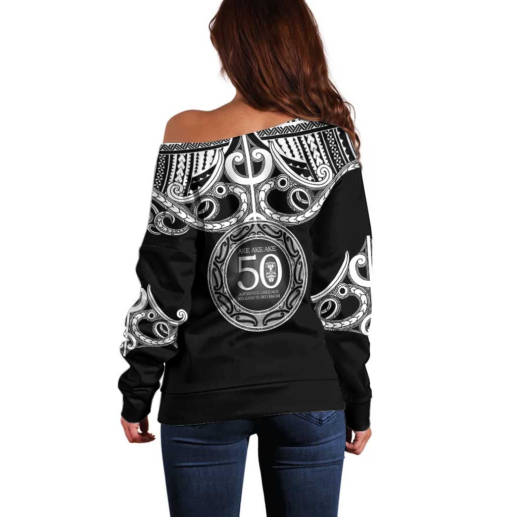 Kia Kaha Te Reo Maori New Zealand Off Shoulder Sweater 50th Anniversary Ake Ake Ake - Aussie Hoodie