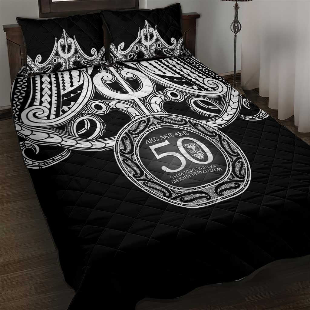 Kia Kaha Te Reo Maori New Zealand Quilt Bed Set 50th Anniversary Ake Ake Ake - Aussie Hoodie